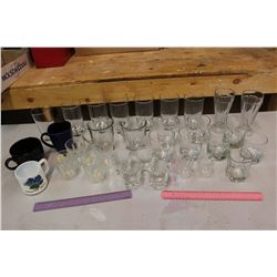 Lot OF Assorted Mugs and Glasses
