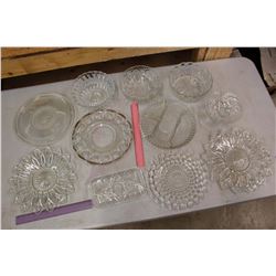 Lot OF Crystal Glassware (Serving Platters and Bowls)