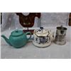 Image 2 : 2 Tea Pots, Silver Mug, & Rooster Decor