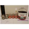 Image 1 : Co-Op Grease Pail w/Co-Op Motor Oil Tins (5)