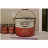 Image 5 : Co-Op Grease Pail w/Co-Op Motor Oil Tins (5)