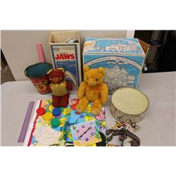 Lot of Vintage Children's Games, ( My Little Pony Stable, Tin Drum, Little Mermaid Game)