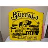 Image 3 : Buffalo Motor Oil- 2 Sided Flange Porcelain Sign (24" x 24")