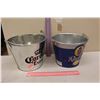 Image 2 : 2 Galvanized Pails, Corona Extra and Radler
