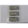 Image 1 : Lot of 3 1973 Canadian Almost Radar Notes $1