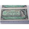 Image 2 : Lot of 4 1967 One Dollar Canadian Bank Notes