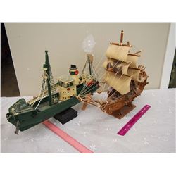 Lot of 2 Vintage Model Ships