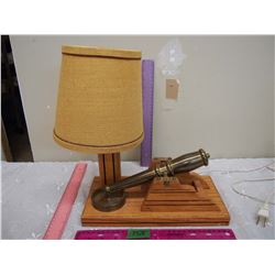 Vintage Lamp w/ Burlap Lamp Shade