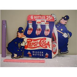 1940's Double Sided Card Board Pepsi-Cola Sign