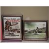 Image 1 : Framed Red Indian Advertisement & Photograph of A Red Indian Gas Station