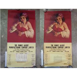 Pair Of Vintage Prince Albert 1953 & 1954 Advertising Calendars