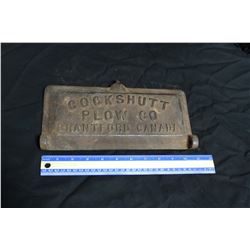 Cockshutt Plow Company Cast Iron Tool Box Lid