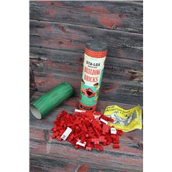 Vintage Sta-lox Brick Toy Tin Full With Instructions