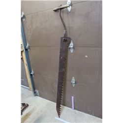 Large Metal Saw, Wooden Handle, 72" Long