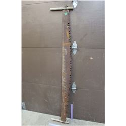 Large Metal Saw, 2 Wooden Handles, 70" Long