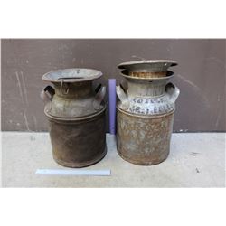 Pair Of Vintage Cream Cans