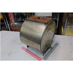 Metal Butter Churn W/ Wooden Paddles, Handle And Lid