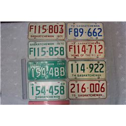 Lot Of 1960's and 70's Saskatchewan License Plates (8)