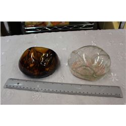 Pair Of Blown Glass Paperweights