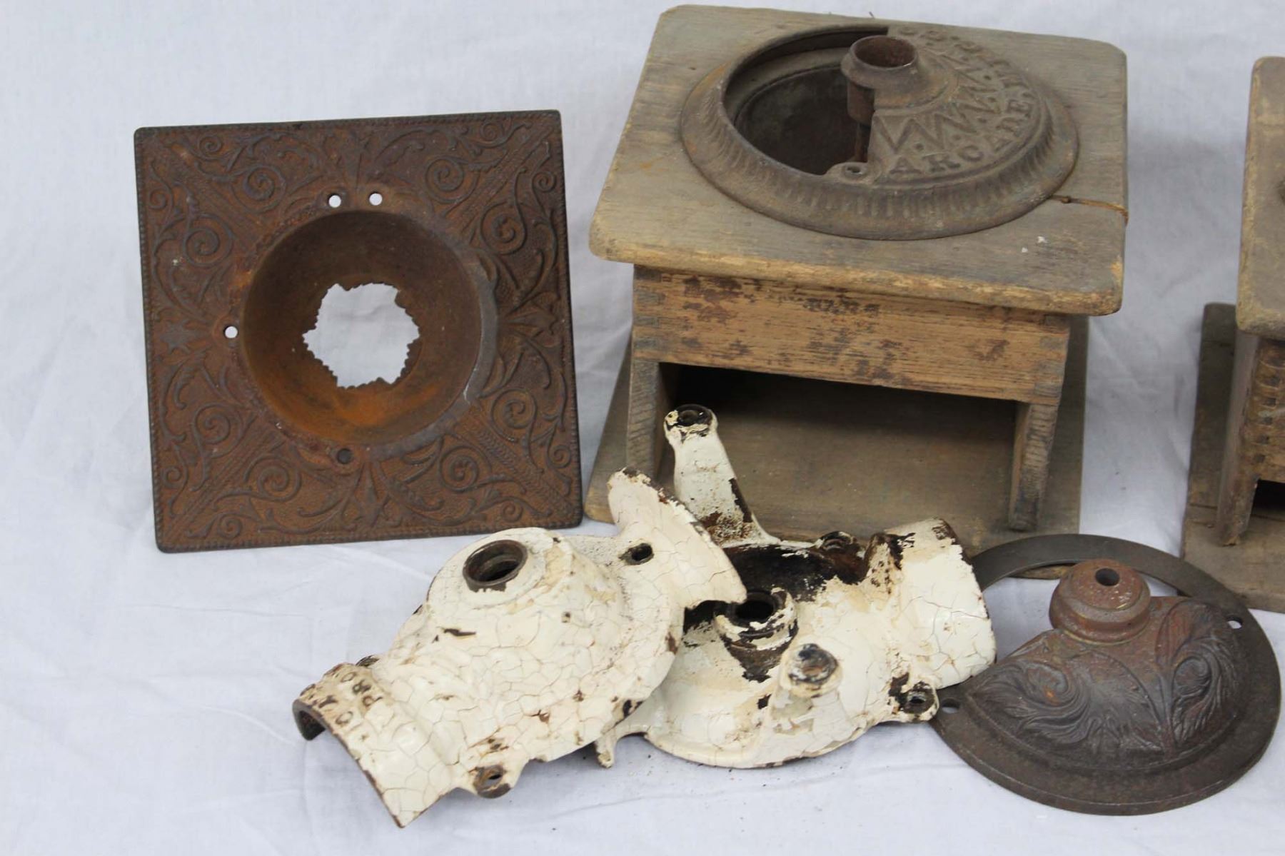 Antique Coffee Grinder Parts And Piece Lot 1