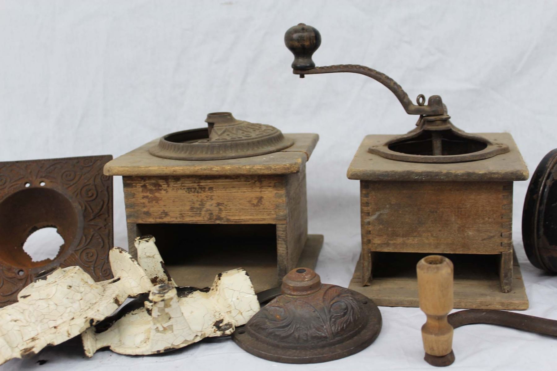 Antique Coffee Grinder Parts And Piece Lot 1