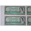 Image 2 : Set of 4 Sequential 1954 Canadian 1 Dollar Bank Notes