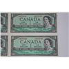 Image 3 : Set of 4 Sequential 1954 Canadian 1 Dollar Bank Notes