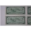 Image 4 : Set of 4 Sequential 1954 Canadian 1 Dollar Bank Notes