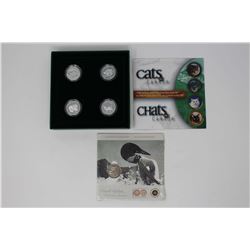 Canadian Heritage Anniversary Coin & Cats of Canada Sterling Silver 50 Cent 4 Coin Set