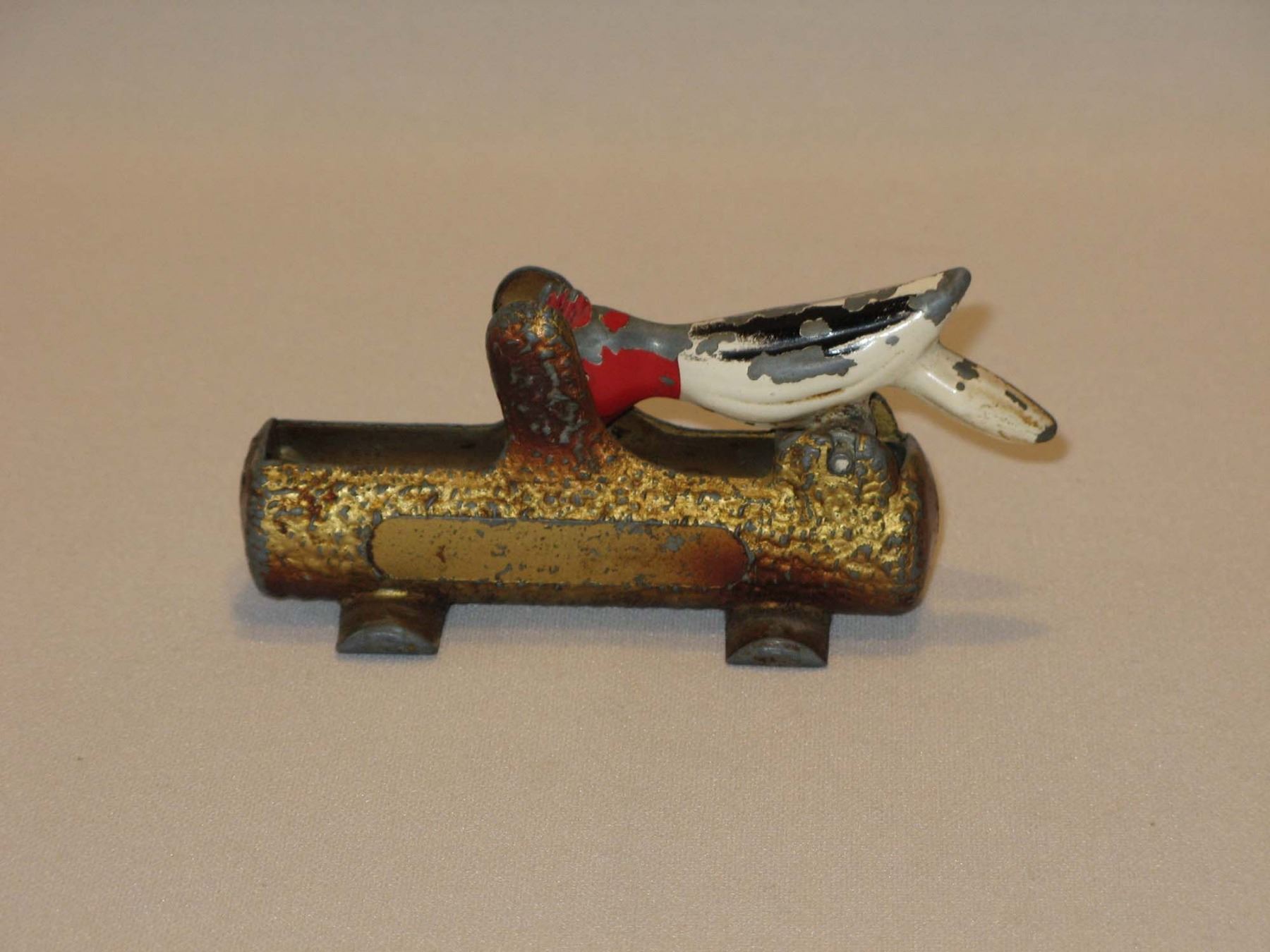 Vintage Cast Iron Woodpecker Bird Toothpick Holder/Dispenser. Spring is