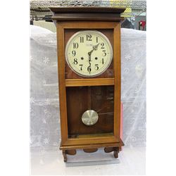  Old Timer  31 Day Clock (Complete w/Key)(Walnut Case, Works)