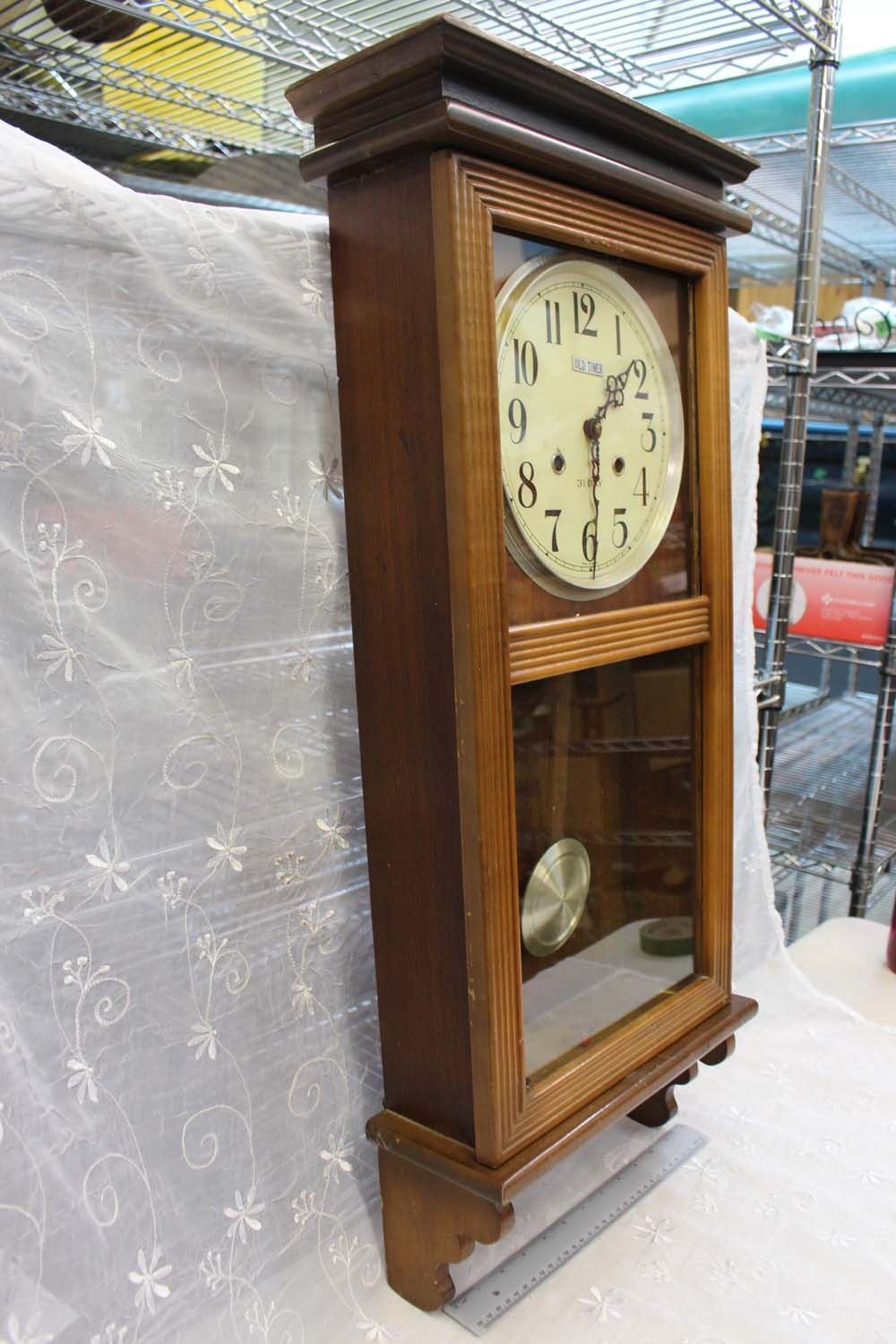 "Old Timer" 31 Day Clock w/Key)(Walnut Case, Works)