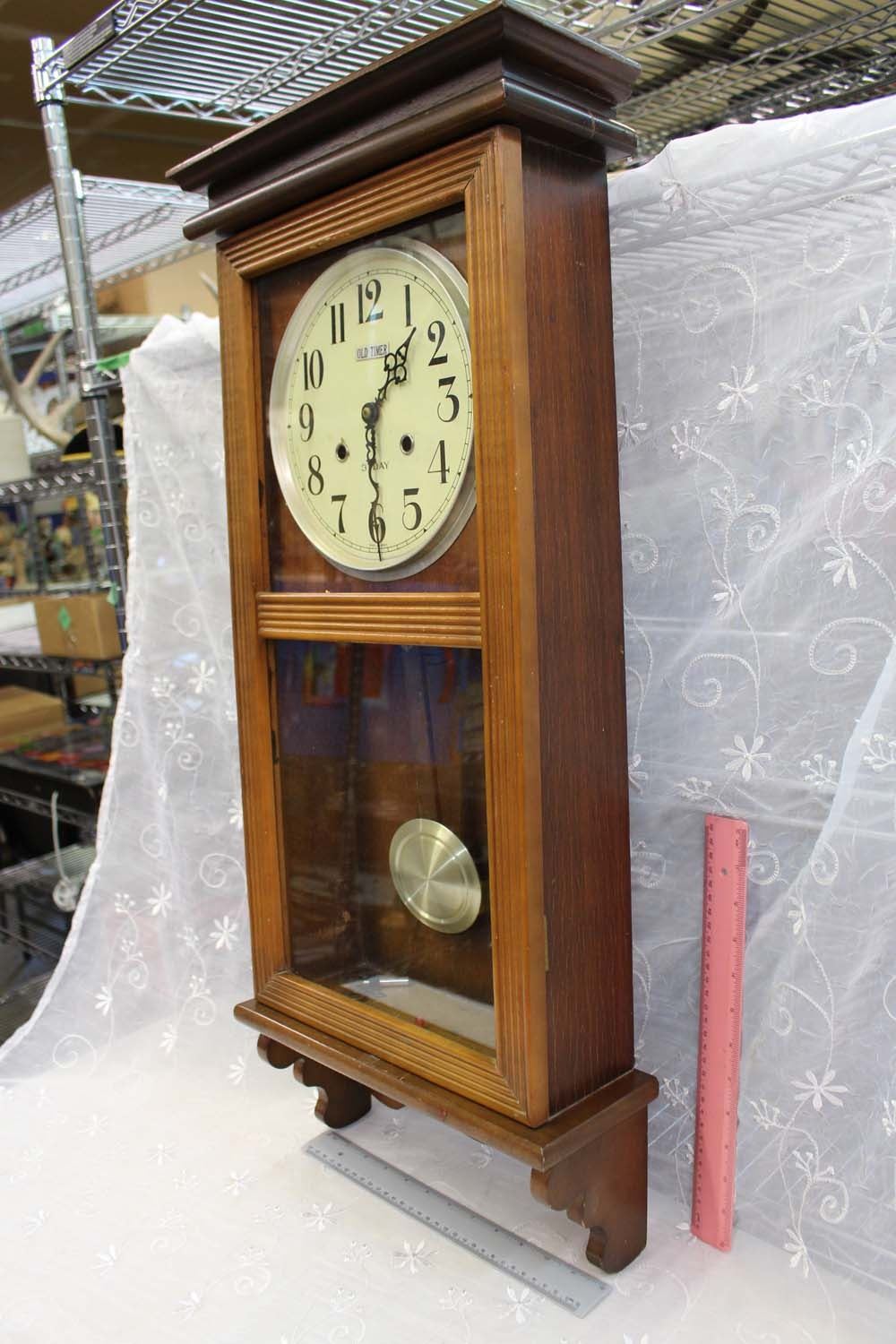 "Old Timer" 31 Day Clock w/Key)(Walnut Case, Works)