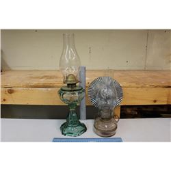 Vintage #2 Coal Oil Lamps (2)(1 Reflection Type)