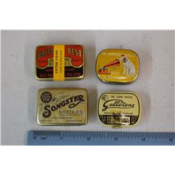 Vintage Phonograph Needle Tins (4)(1 Unopened)