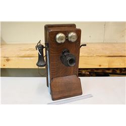 Oak Long Box Wall Phone