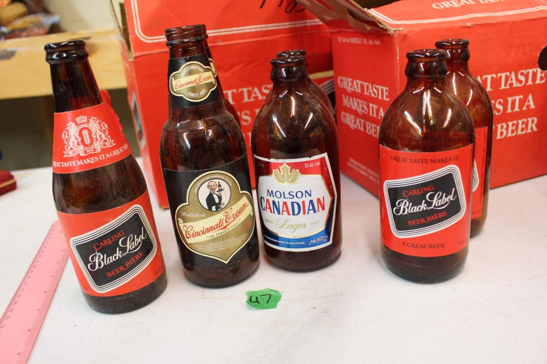 Lot of Beer Bottles (Molson Canadian, Black Lable, Cincinnati Cream ...