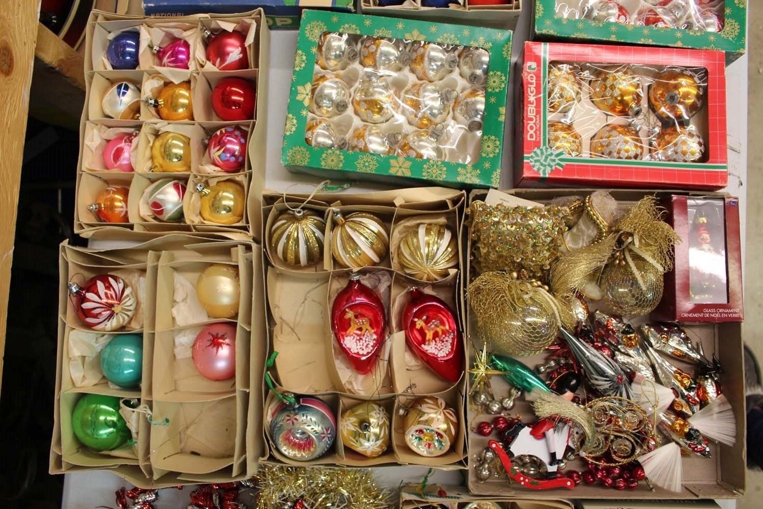 Large Lot of Vintage Christmas Ornaments