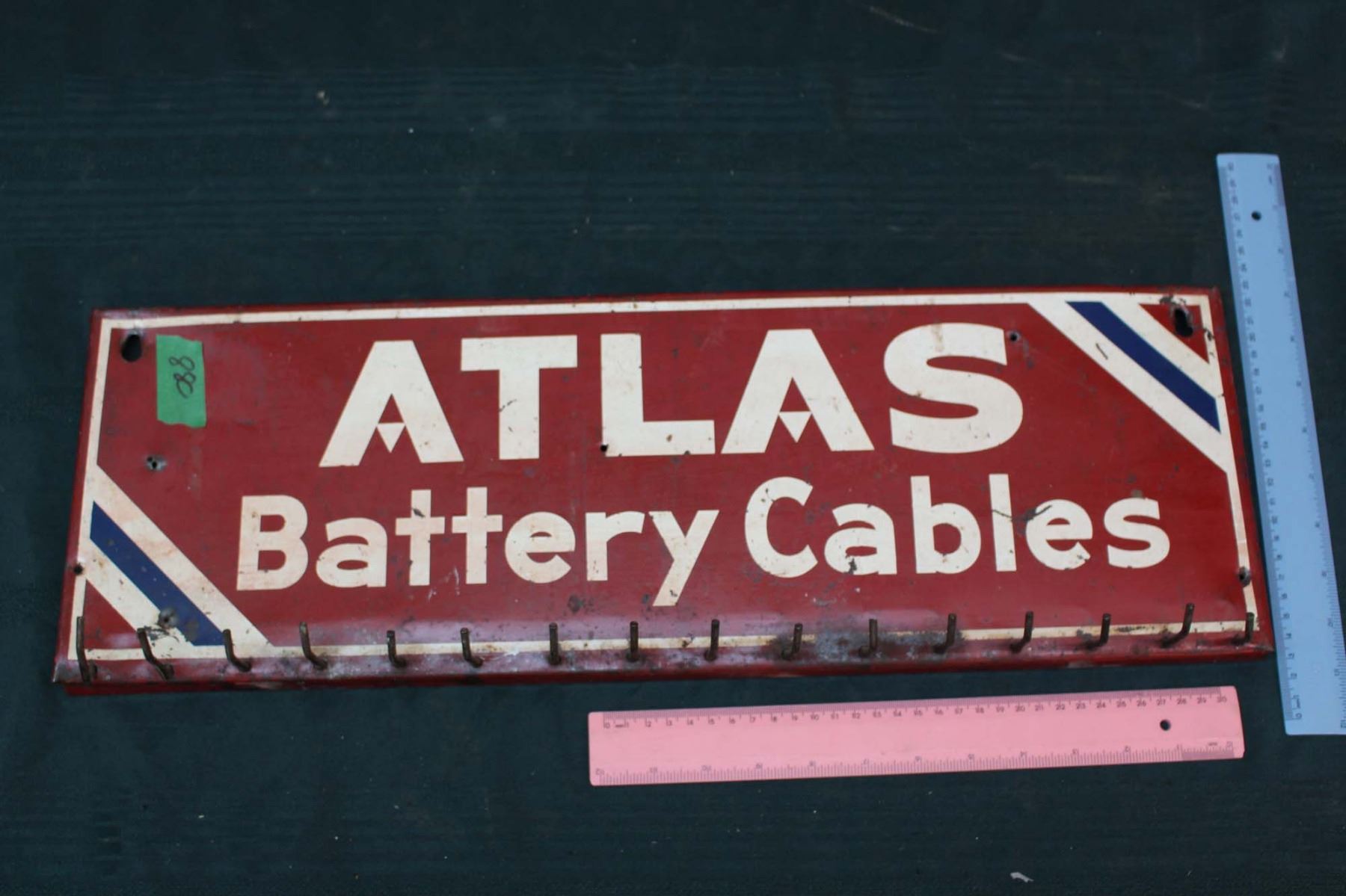 Atlas Battery Cables Metal Sign w/ Hooks (23