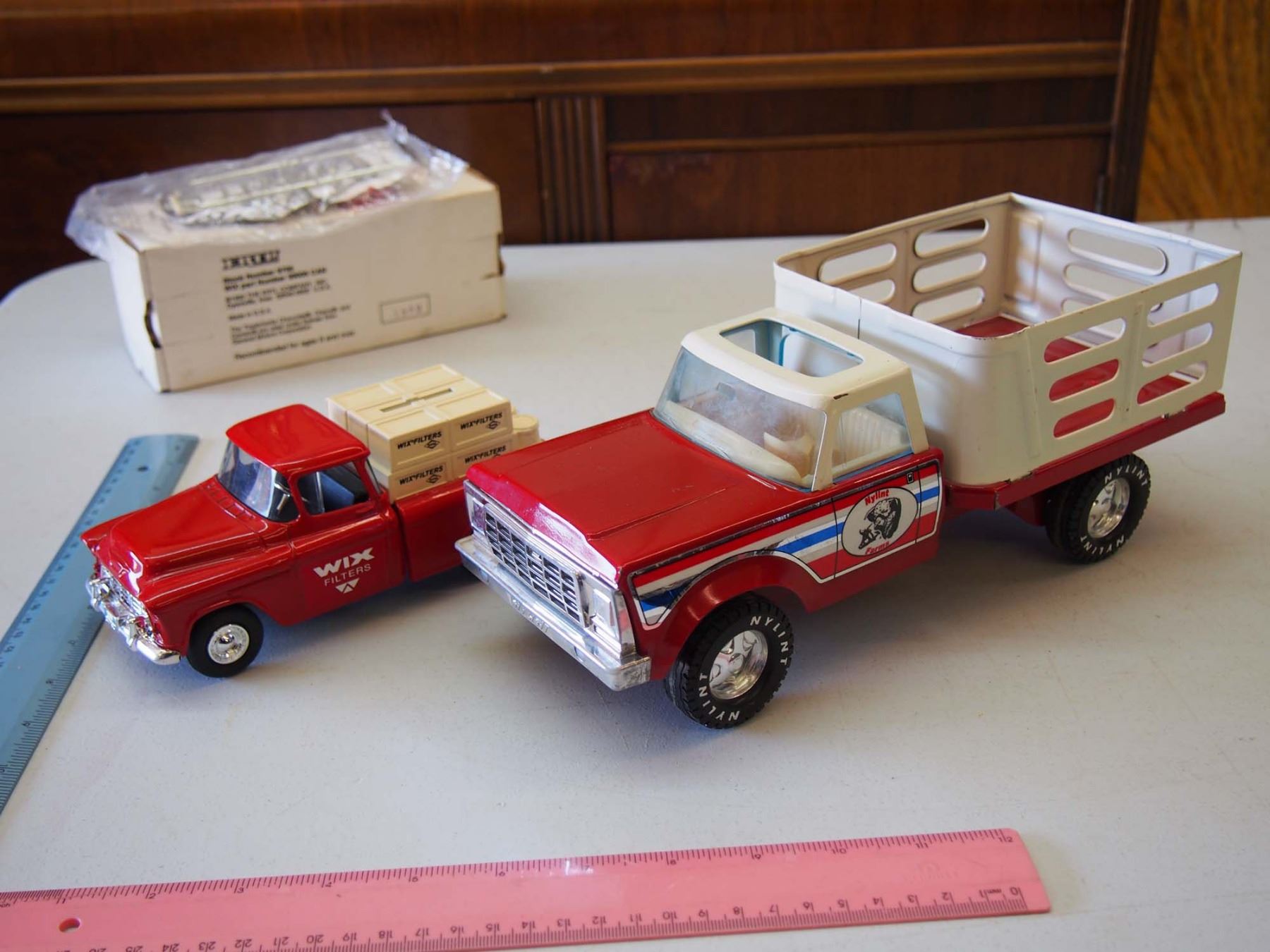 Lot of 2 Toy/Model Trucks (1 1958 Chevy Wix Filters Ertl Biggy Bank