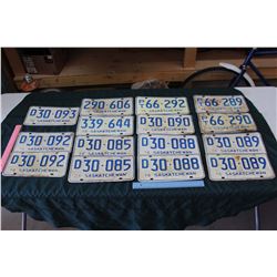 Lot Of Blue 1970's Saskatchewan License Plates, Lots Of Matching And Sequential