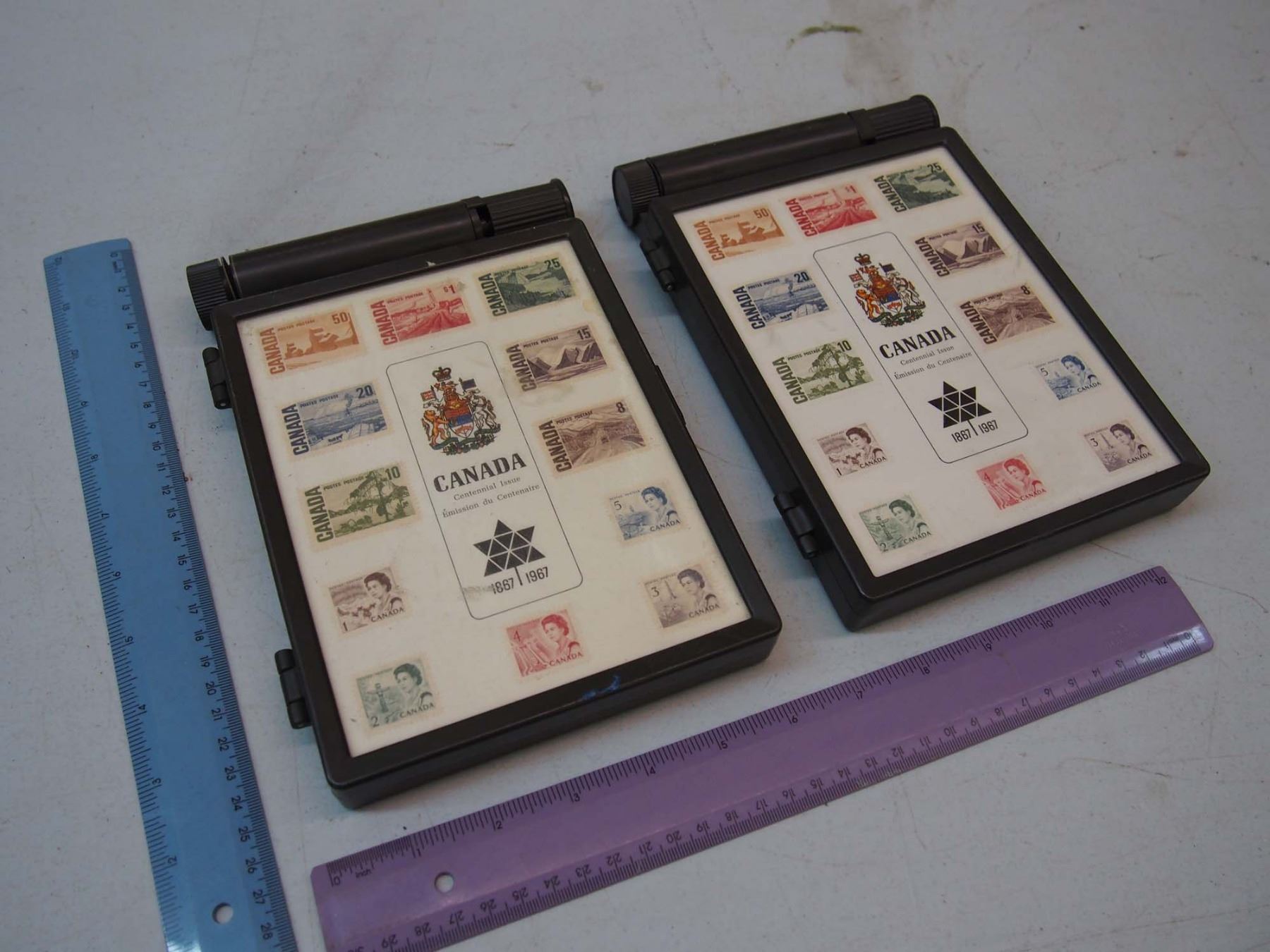 Canada Stamp Boxes (2) w/Stamps
