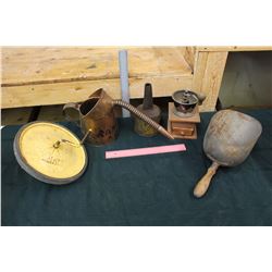 Lot of Vintage Misc: Oiler, Coffee Grinder, Etc