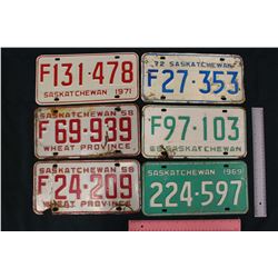 Lot of Saskatchewan License Plates (6)