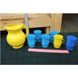 Plastic Kool-Aid Pitcher & Cups