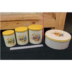 Vintage Floral Decorated Canisters (4)