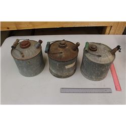 Lot of Vintage Gas Cans (3)