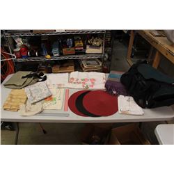 Travel Bag w/Various Table Cloths, A Rug & More