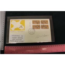 Autographed Stamp- Autographed by Robert Bateman Stamp Designer "Greater Prairie Chicken"