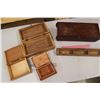 Image 2 : Lot of Wooden Boxes (4) and Vintage Drawer Organizer